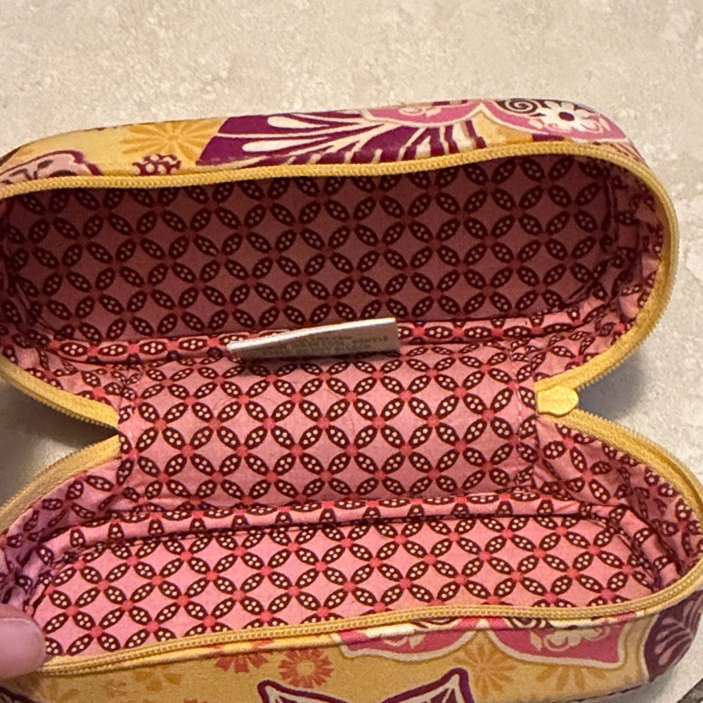 Vera Bradley Yellow and Pink Floral Glasses Case - Picture 3 of 5